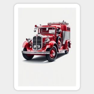 Art Deco Fire Truck Sticker